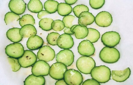 blotting quick pickled cucumbers