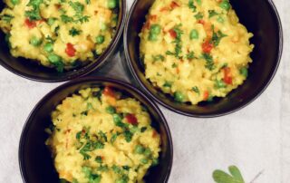 trio of risotto in bowls