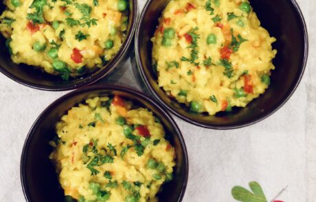 trio of risotto in bowls