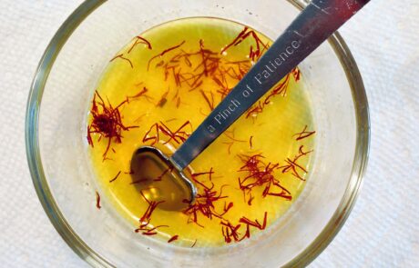 steeping saffron threads