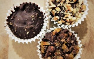 a trio of chocolate peanut butter cups