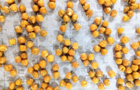 roasted chickpeas fresh out of the oven