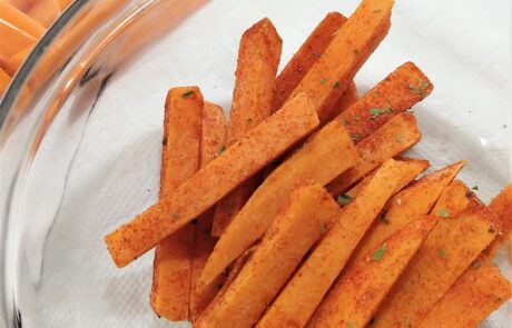 sweet potato fries tossed with corn starch and paprika