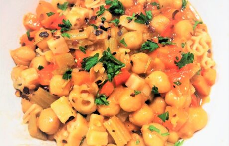 gluten free pasta e ceci without blending ceci & veggies